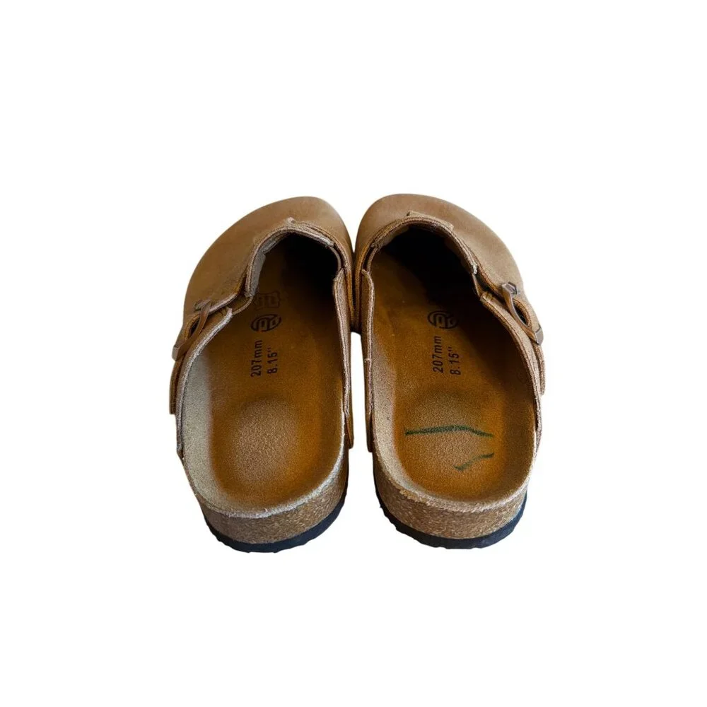 Tan Suede Clogs For Kids 8.15